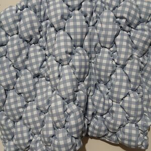 Indigo Blue and White Gingham Print Pillow sham